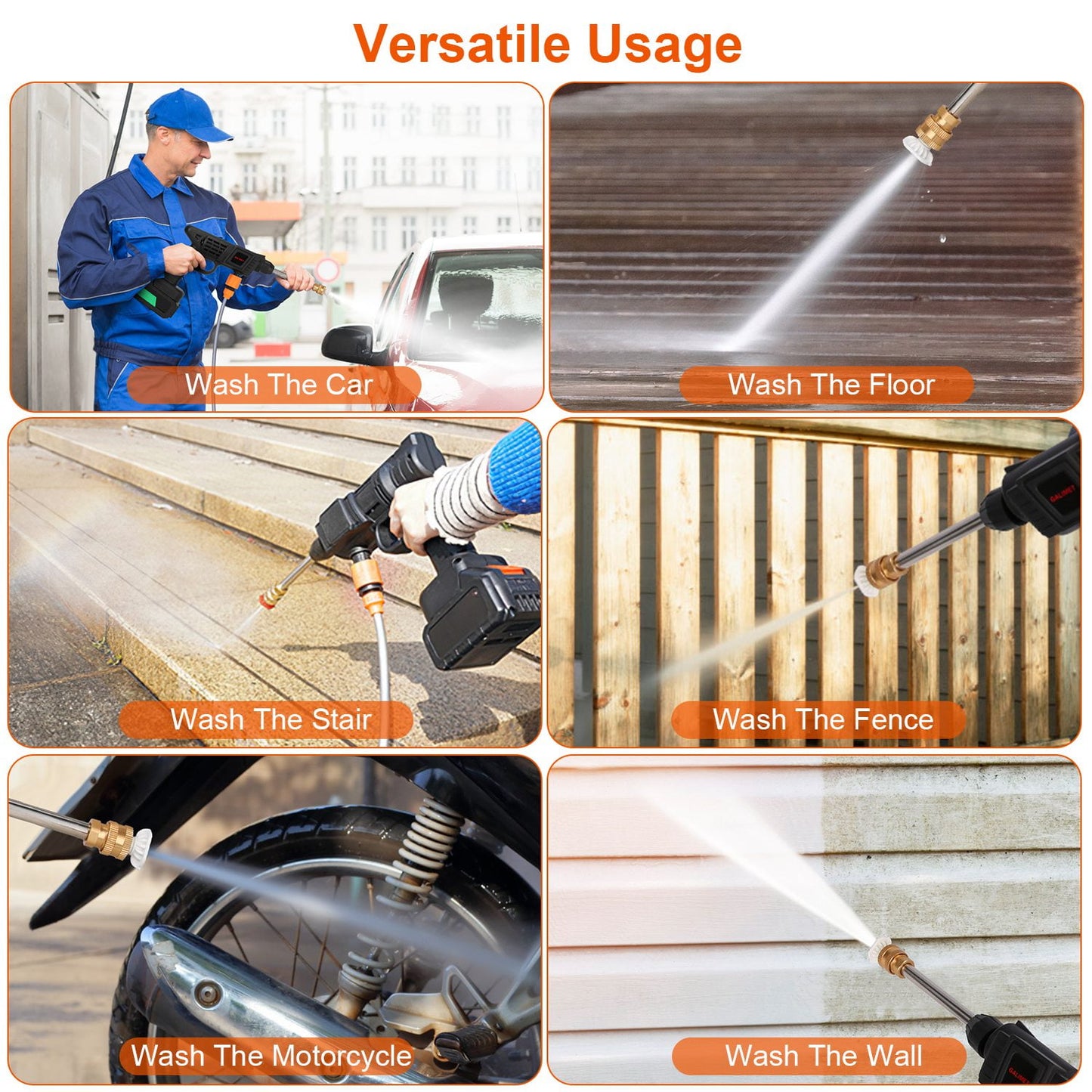 Pressure Washer 48V Battery 363 PSI Cordless Pressure Washer Power Washer Cleaner, iMounTEK Portable Power Washer with 2 Nozzle