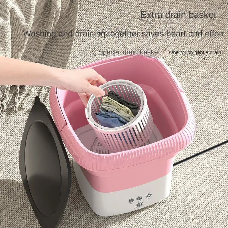 Compact Folding Clothes Washer: Space-Saving Laundry Solution for Students, Apartments & More