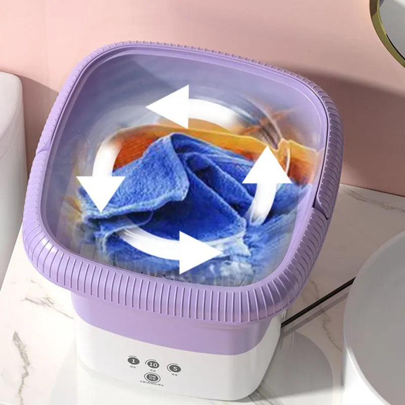 Compact Folding Clothes Washer: Space-Saving Laundry Solution for Students, Apartments & More